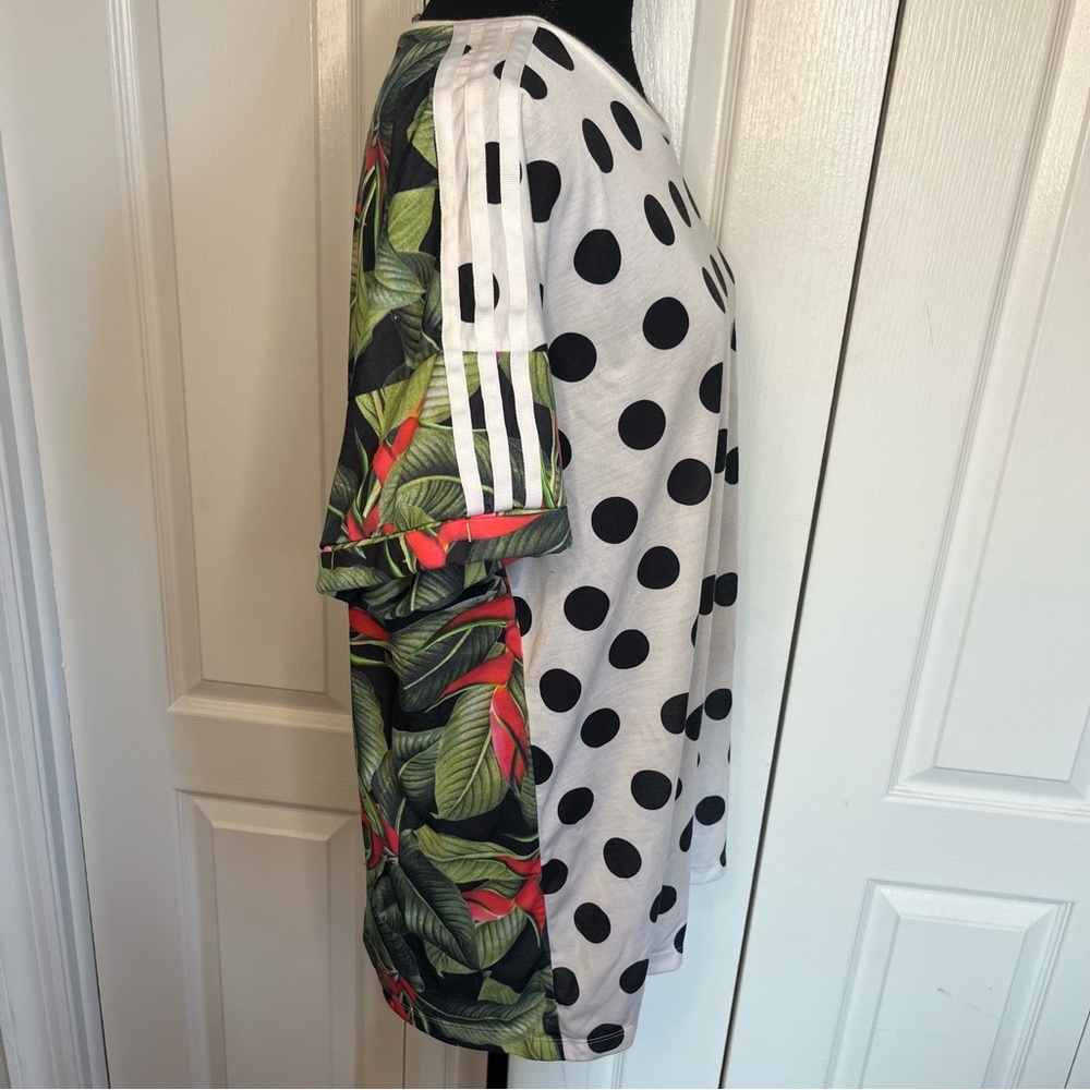 Adidas Farm Rio Collab Trefoil Polka Dot Shirt Sz S Embroidered Toucan Tropical - Picture 8 of 9